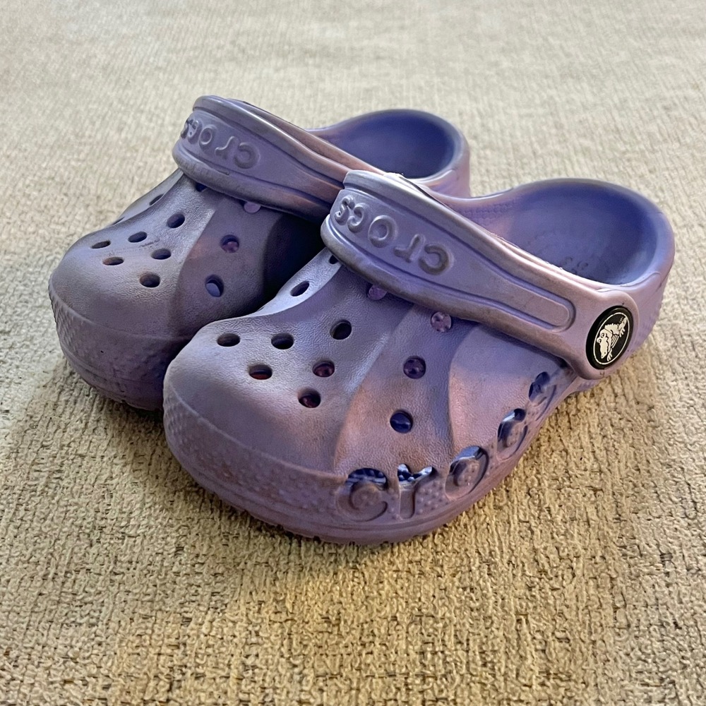 Crocs Kids Classic Clogs Purple Slip On Shoes Size C 6